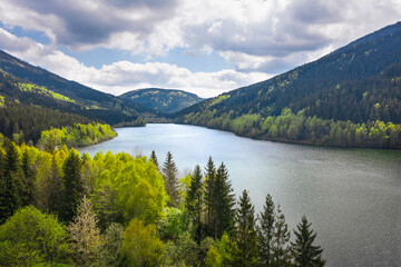 Obraz na płótnie Canvas Water dam in Czech Republic landscape in spring