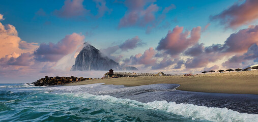 sunset over the rock of Gibraltar - obrazy, fototapety, plakaty