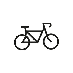 Outline Vector Icon Bike Isolated On A White Background. Bike Icon Sign