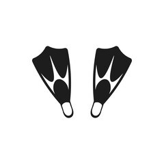 Diving fins icon. Swimming fins. Vector. Flat design. 	