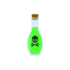 Bottle of poison icon. Vector illustration. Isolated.