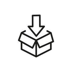 Outline Box Line Icons Isolated On A White Background. Box Icons Sign