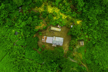 Kichwa house lost in the Ecuadorian Amazon forest