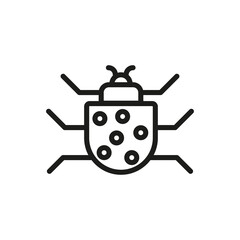 Outline Bug Line Icons Isolated On A White Background. Box Icons Sign
