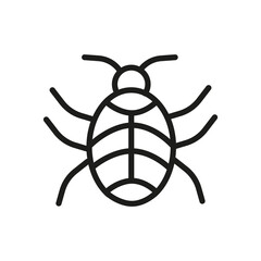 Outline Bug Line Icons Isolated On A White Background. Box Icons Sign