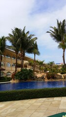 Fototapeta premium pool with trees and sky