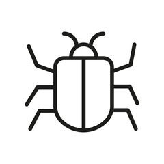 Outline Bug Line Icons Isolated On A White Background. Box Icons Sign