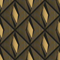 black art deco pattern with geometric pattern golden polygons