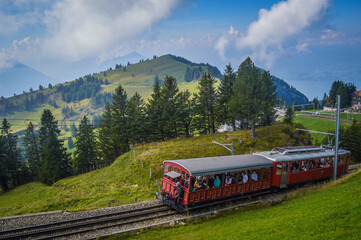 Fototapeta na wymiar train in the mountains