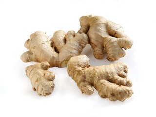 ginger roots as tasty condiment or spice color image