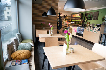 Interior of a modern cafe