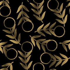 black art deco pattern with flower pattern