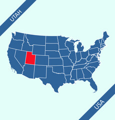 Utah location on USA map