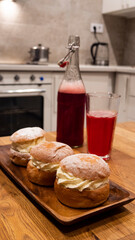 Sweden. A sweet national delicacy known as the semla, semlor in plural