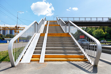High-rise staircase, transition to the other side of the highway.