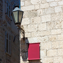 street lamp on the wall