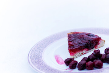 cherry pie is on the plate