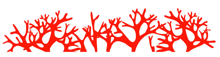 coral reef silhouette on white background
