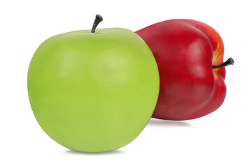 Apple, green, red, isolated on white background