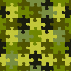 Vector seamless pattern of puzzle grid of khaki color