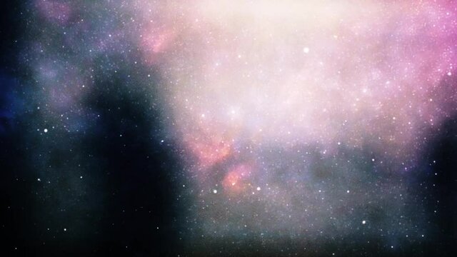 Dark Universe. Stars and nebulae in deep space animation