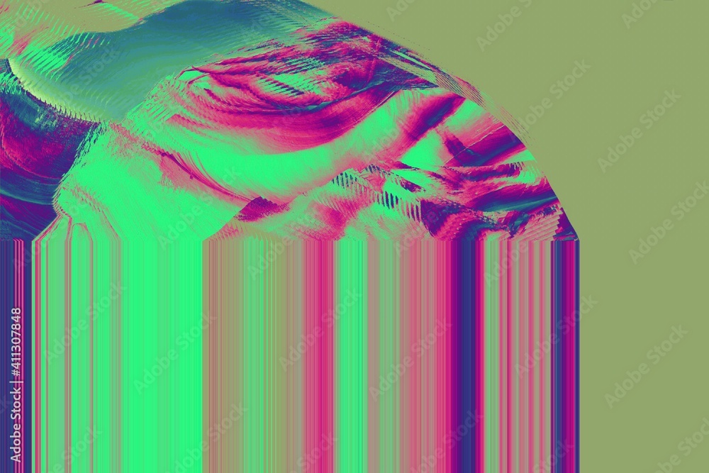 Aufkleber modern background with dead pixel and bug, glitch and error signal. optical distortion, overlapping 