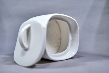 White sugar-basin. Sugar became hard over time. 