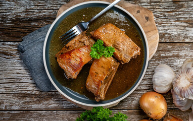 Braised pork ribs.