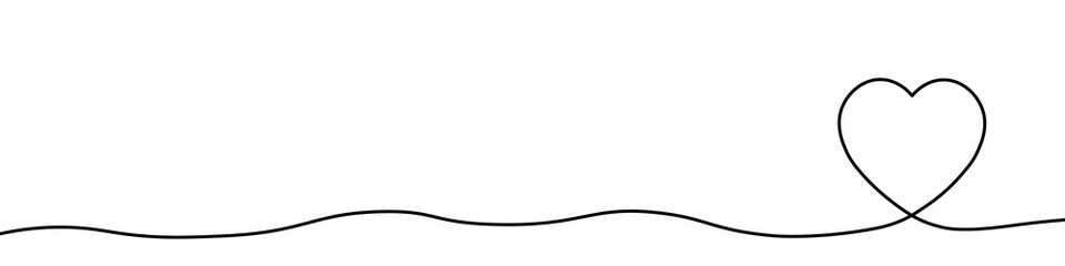 Hand-drawn single thin line heart