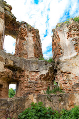 Naklejka premium Ancient ruins of castle. Ukrainian architectural landmark.