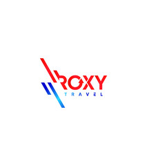 Roxy travel logo template, vector logo for business and company identity 