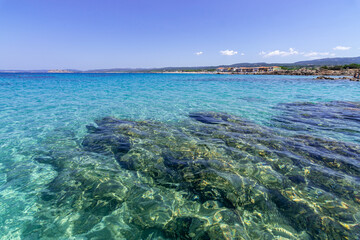 Fototapeta na wymiar Panorama of Vignola Beach in Sardinia
