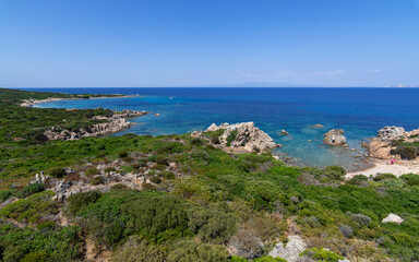 Naklejka na ściany i meble Panorama of Vignola Beach in Sardinia