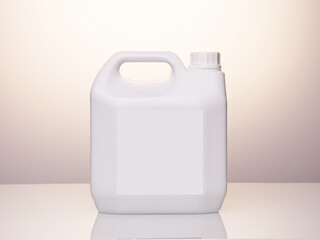 Studio photo mock up blank plastic white canister. Mockup for brand and package design