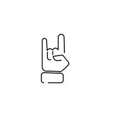 rock music emoji, finger gesture line art vector icon for apps and websites