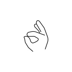 perfect, bellissimo fingers emoji, hand gesture line art vector icon for apps and websites