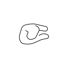 small sign hand emoji, fingers gesture line art vector icon for apps and websites