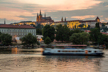 Fototapeta premium Prague panorama at night, Czech Republic