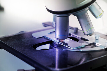 
Close-up microscope. The medicine. covid-19