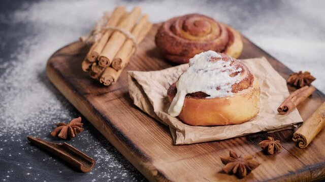 Homemade tasty cinnamon rolls bakery