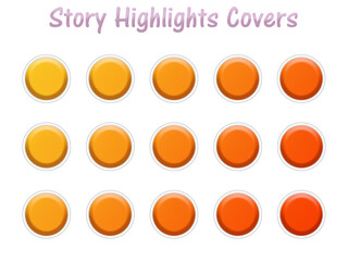 Set of Instagram Story Highlights Covers Icons. 3D colourful gradient background. Set of templates for social networks and blogs.