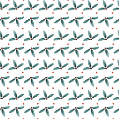 Seamless pattern for calico fabrics. Small leaves with peas.