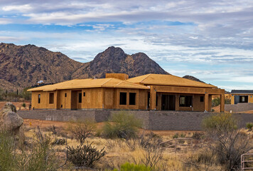 Custom Home Under Construction In North Scottsdale, Arizona.