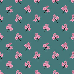 Seamless peach flowers