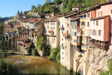 Pont-en-Royans, a charming and picturesque village in Vercors Regional Nature Park in the French...