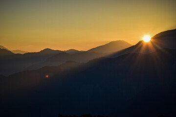 Alishan Mountains in the central-southern region of Taiwan