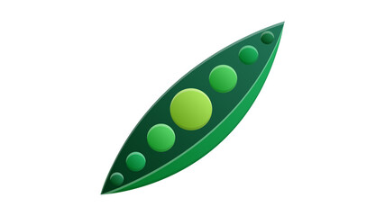 Cartoon green peas on white background, healthy food, vegetable harvest. icon