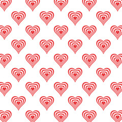 Red Heart Seamless Pattern valentines day on white background beautiful heart set Vector illustration 