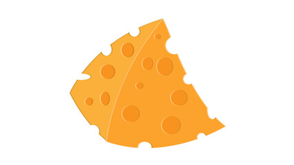 cheese on a white background, illustration. an appetizing triangular slice of cheese with holes. French cheese with a delicate aroma. cream cheese