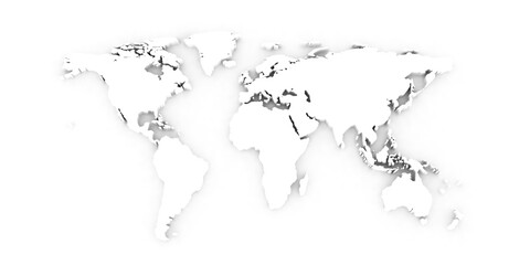 World Map White 3D